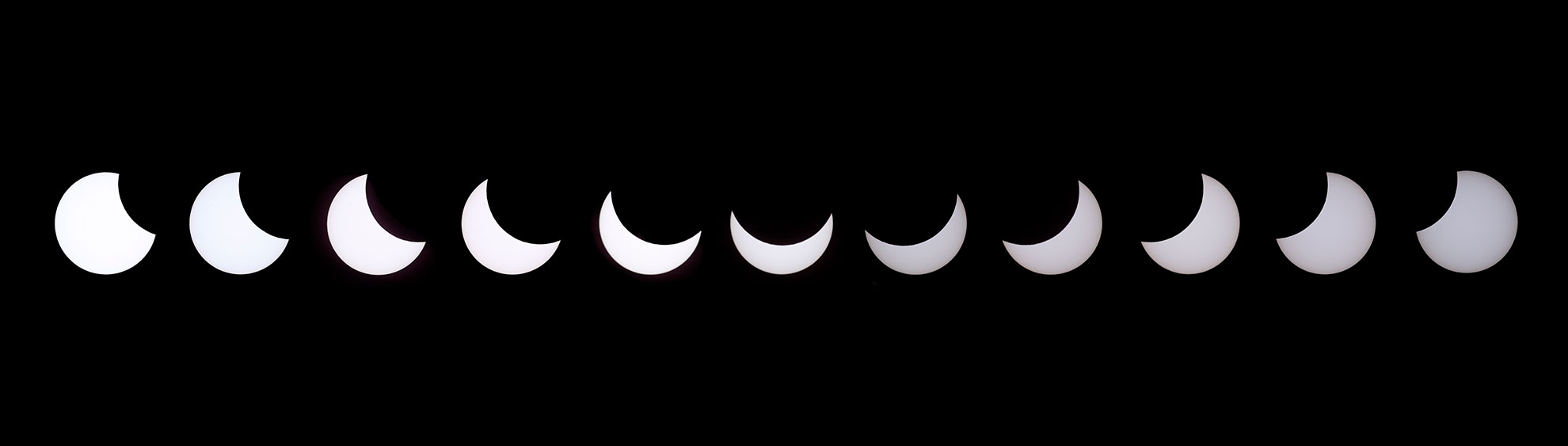 Fotowettbewerb Sonnenfinsternis: Phasenverlauf der partiellen Finsternis vom 12. August 2026