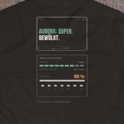 Druck-Nahaufnahme: Fotografen-T-Shirt «Aurora super» von hemmi.photo – Rückendruck