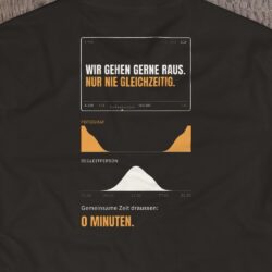 Druck-Nahaufnahme: Fotografen-T-Shirt «Nur nie gleichzeitig» von hemmi.photo – Rückendruck