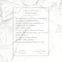 Druck-Nahaufnahme: Fotografen-T-Shirt «Arbeitszeugnis» von hemmi.photo – Brustdruck