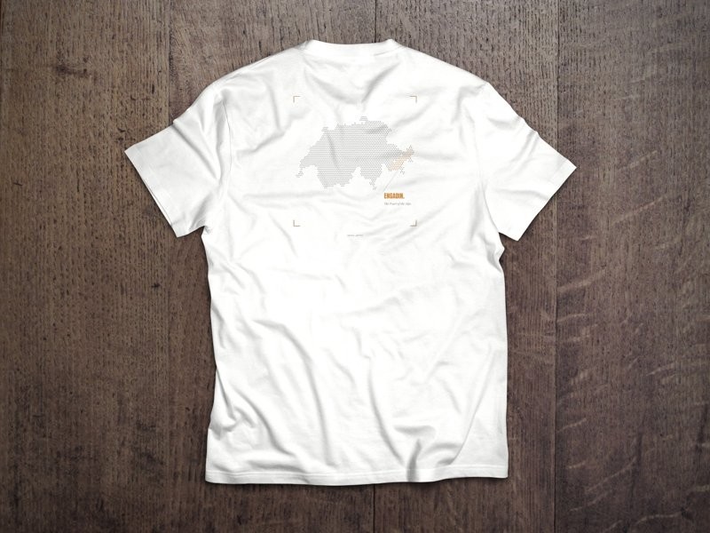 T-Shirt «Engadin – The Pearl of the Alps» – Rückendruck auf White